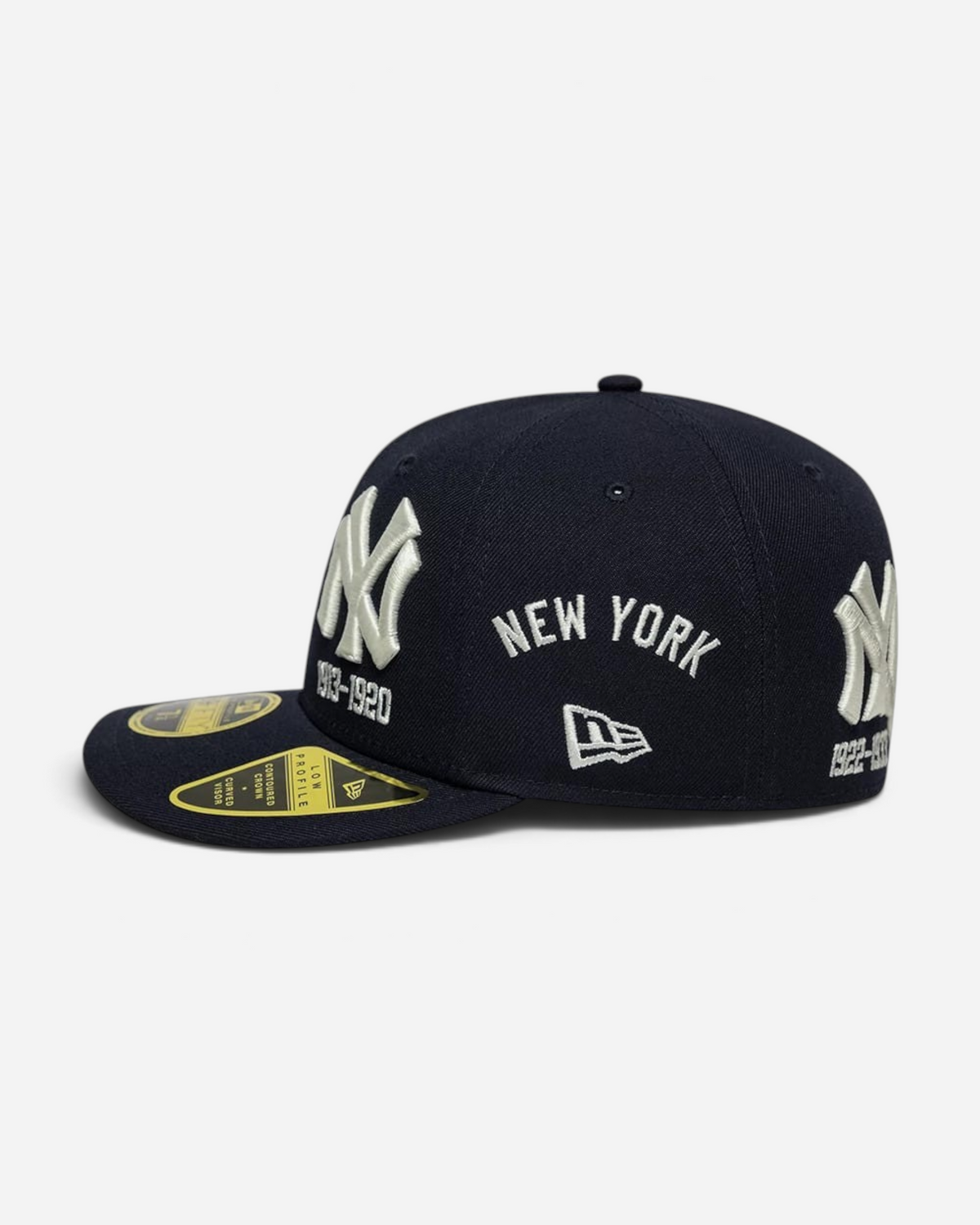 Astrofat navy blue New York Yankees 59FIFTY low profile fitted cap with historic white embroidered team logos