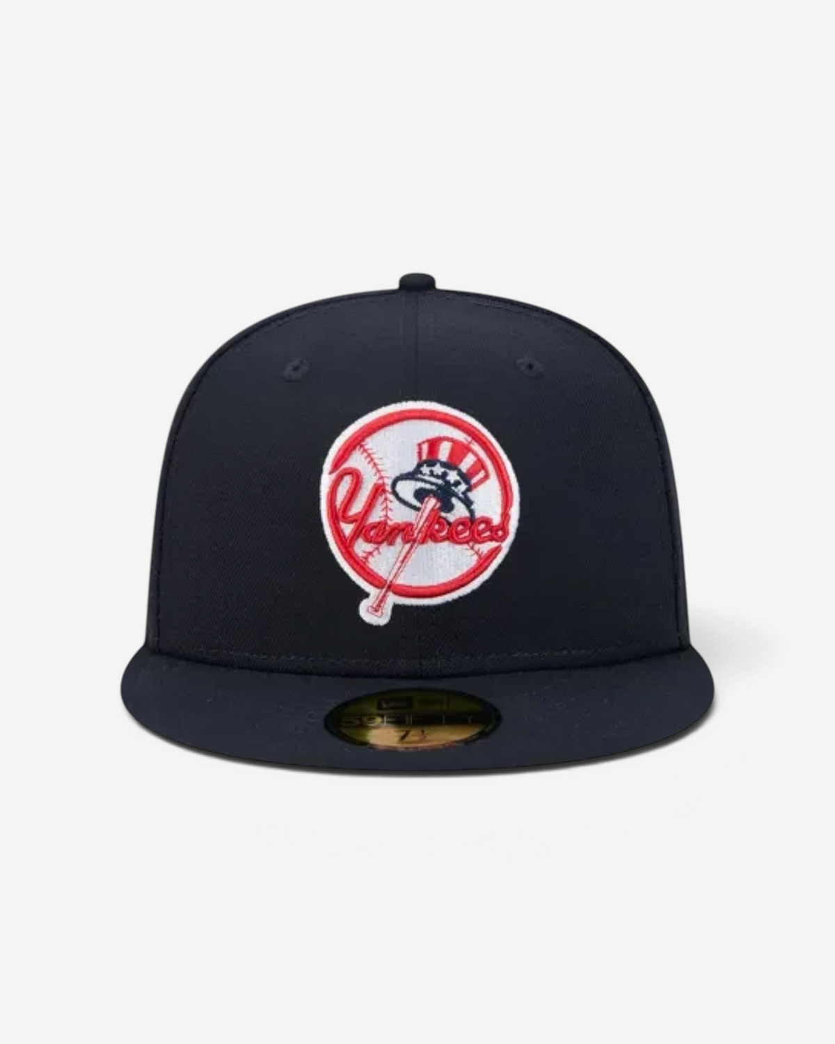 Astrofat New York Yankees 59FIFTY fitted cap in black with a red and white Cooperstown logo and flat visor