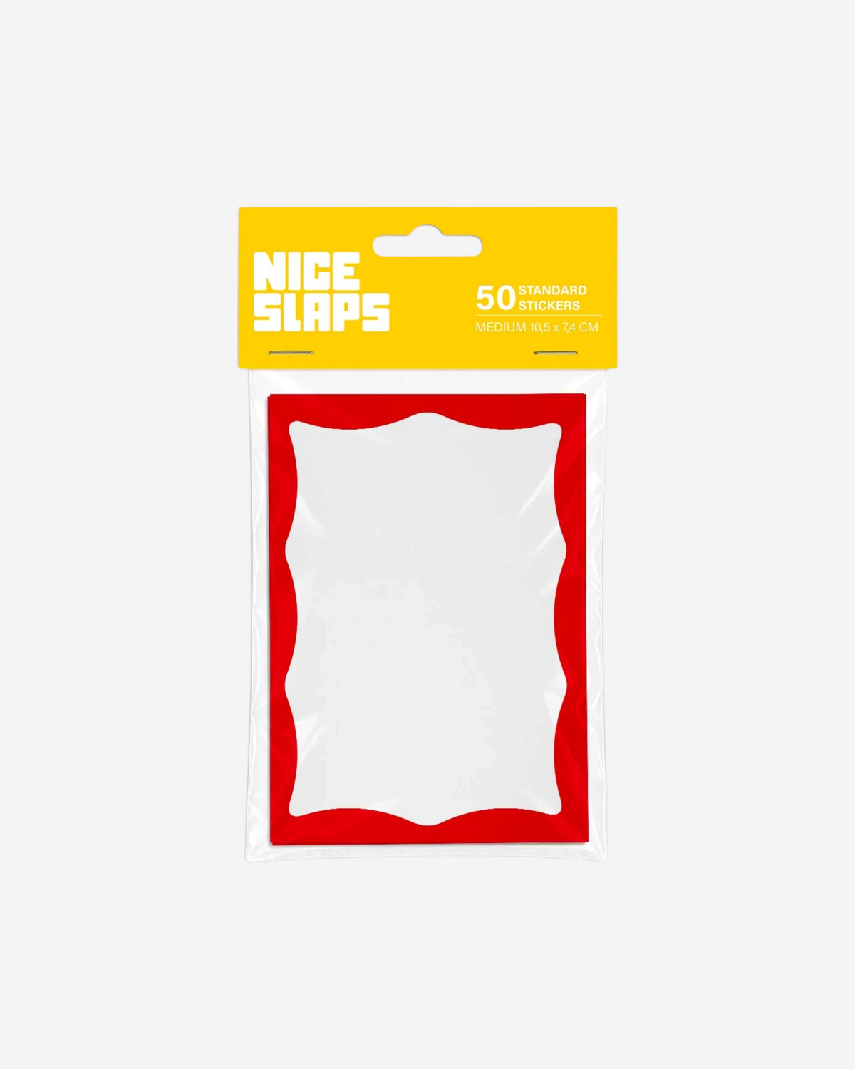 Astrofat Nice Slaps medium stickers with a red decorative frame in a 50-pack clear plastic retail bag.