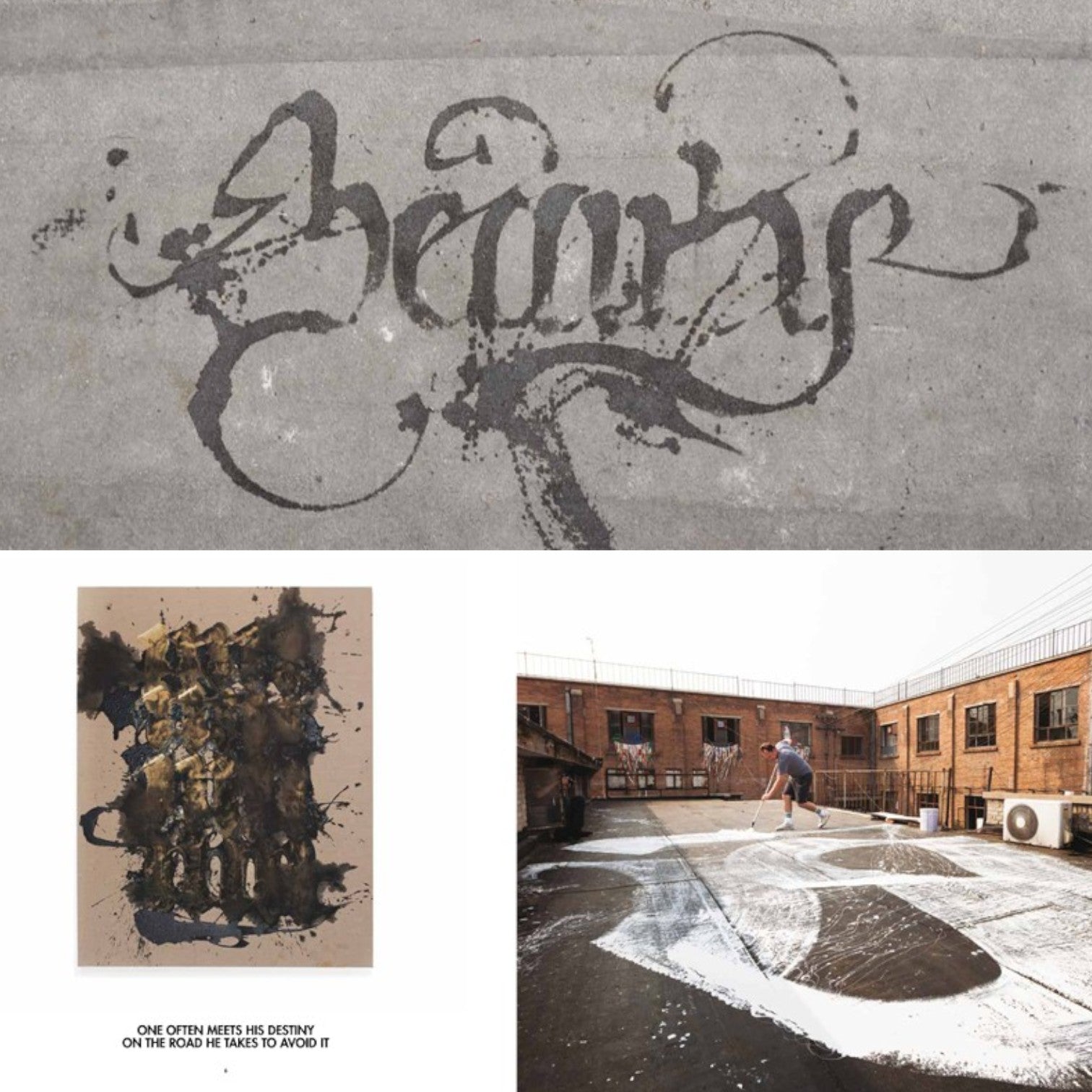 Astrofat book 'Painter' by Niels Shoe Meulman features abstract art and a man painting on a rooftop.