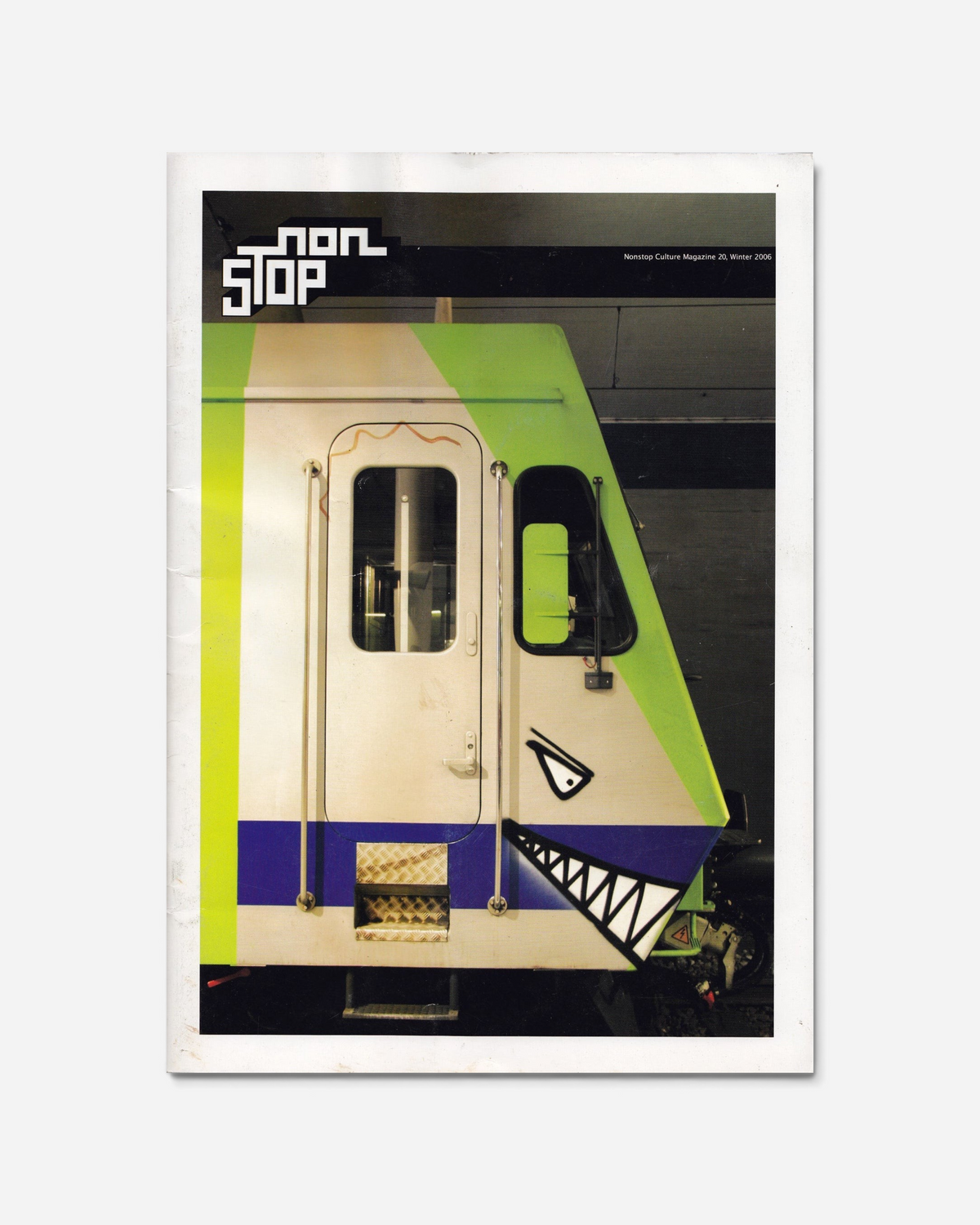 Astrofat Non Stop Magazine Issue 20 featuring a green and white subway train with graffiti art on the cover.