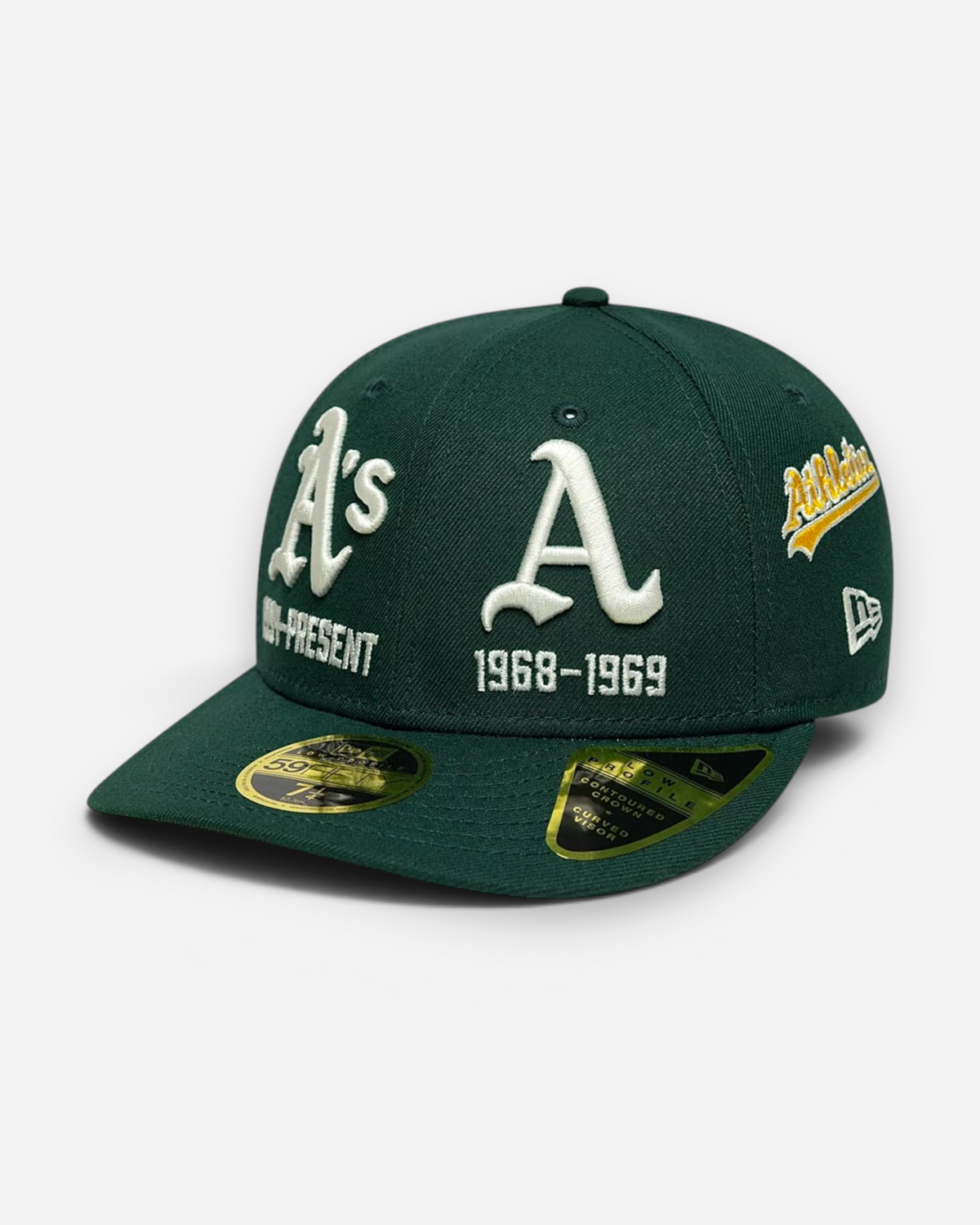 Astrofat Oakland Athletics 59FIFTY low profile fitted cap in dark green with historic white embroidered team logos