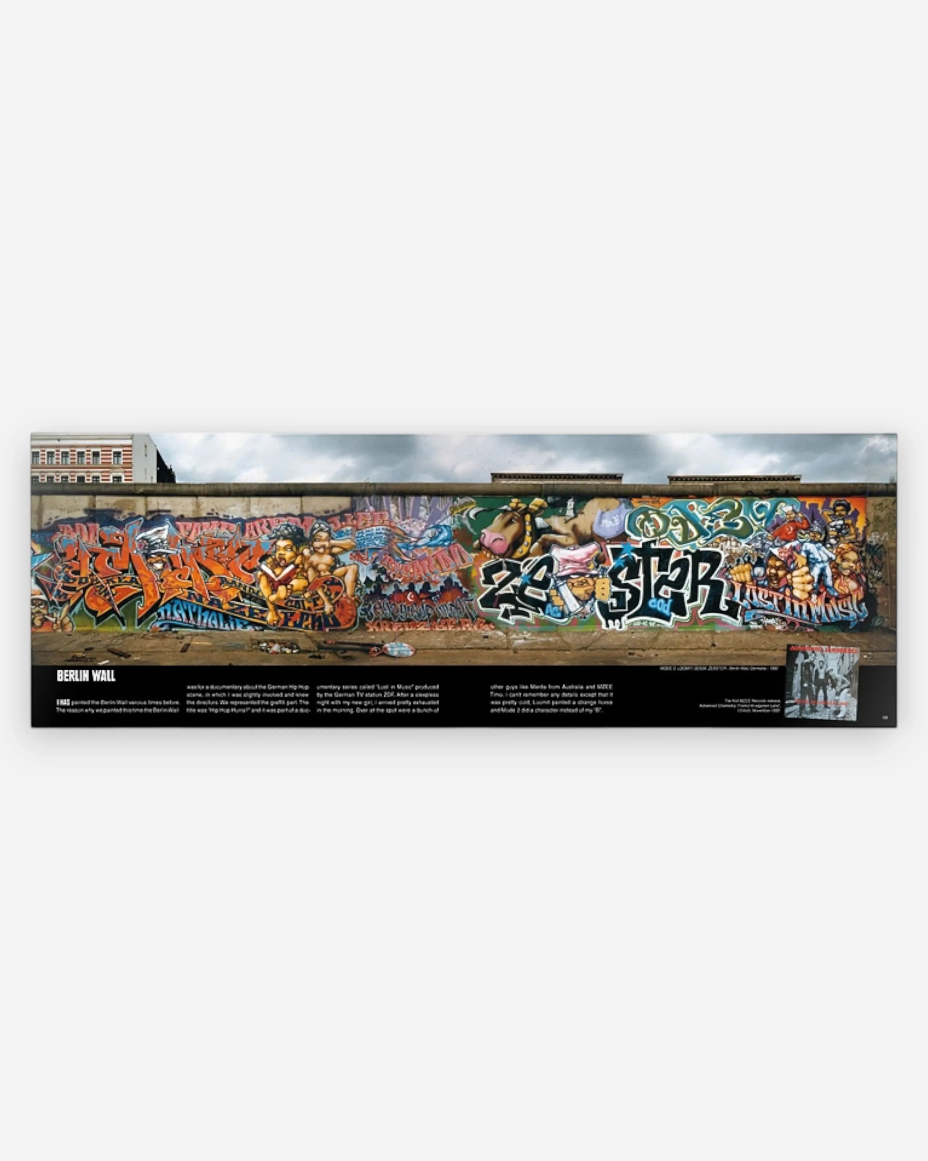 Astrofat OTR Books #15 features vibrant graffiti art on the Berlin Wall, including the name ZEBSTER in large, stylized letters.