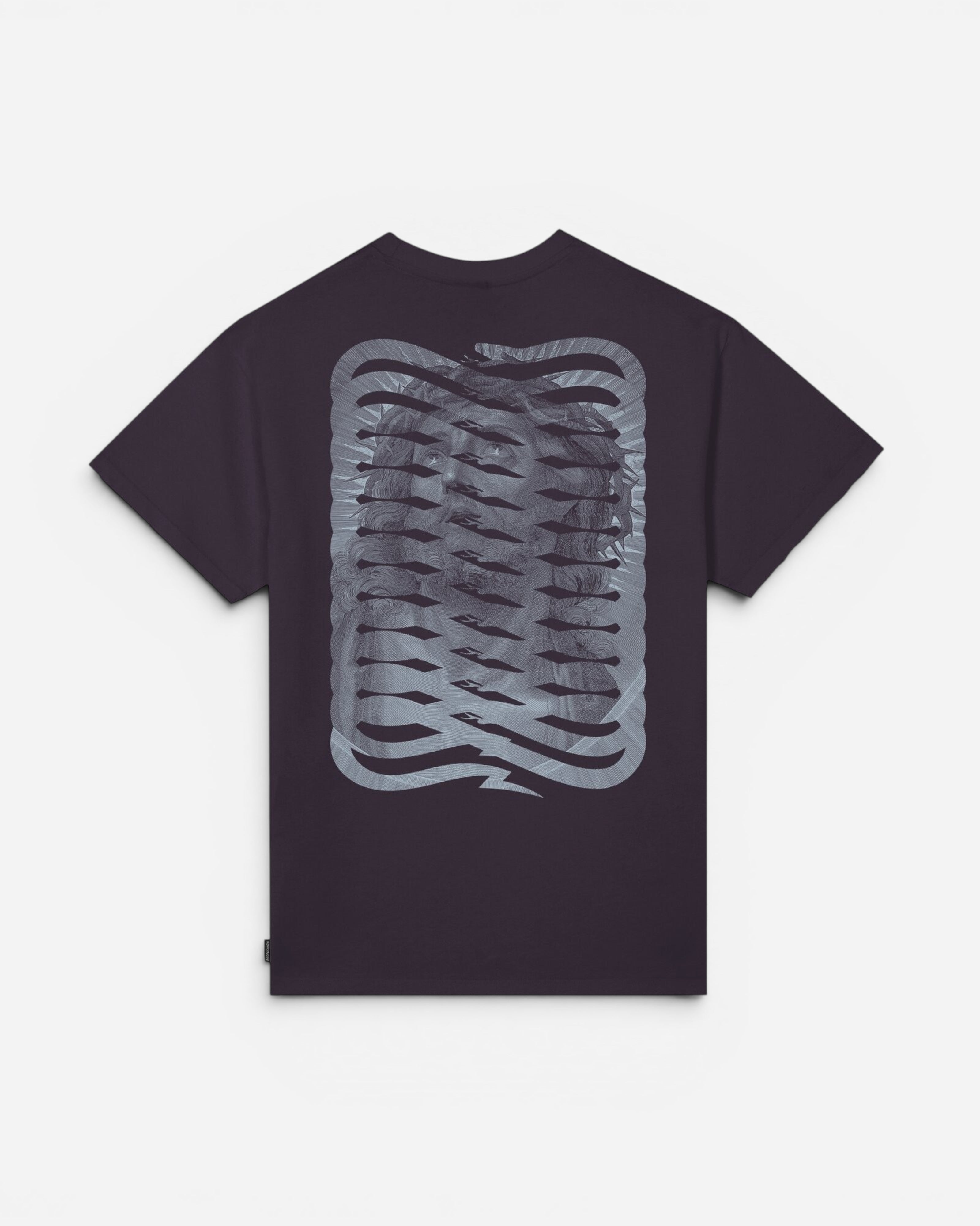 Astrofat Ribs Lord T-shirt in grape purple cotton with a graphic print on the back.