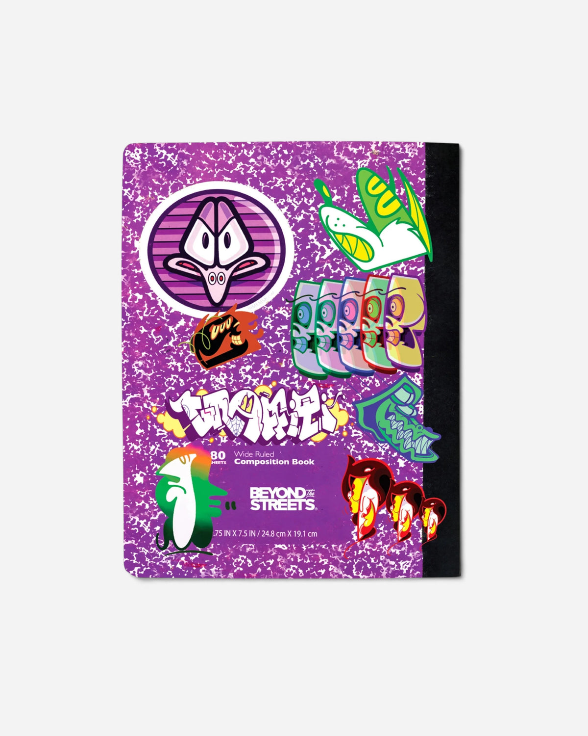 Astrofat Rime Direction Diary Vol.1 softcover book featuring purple composition notebook cover art with graffiti