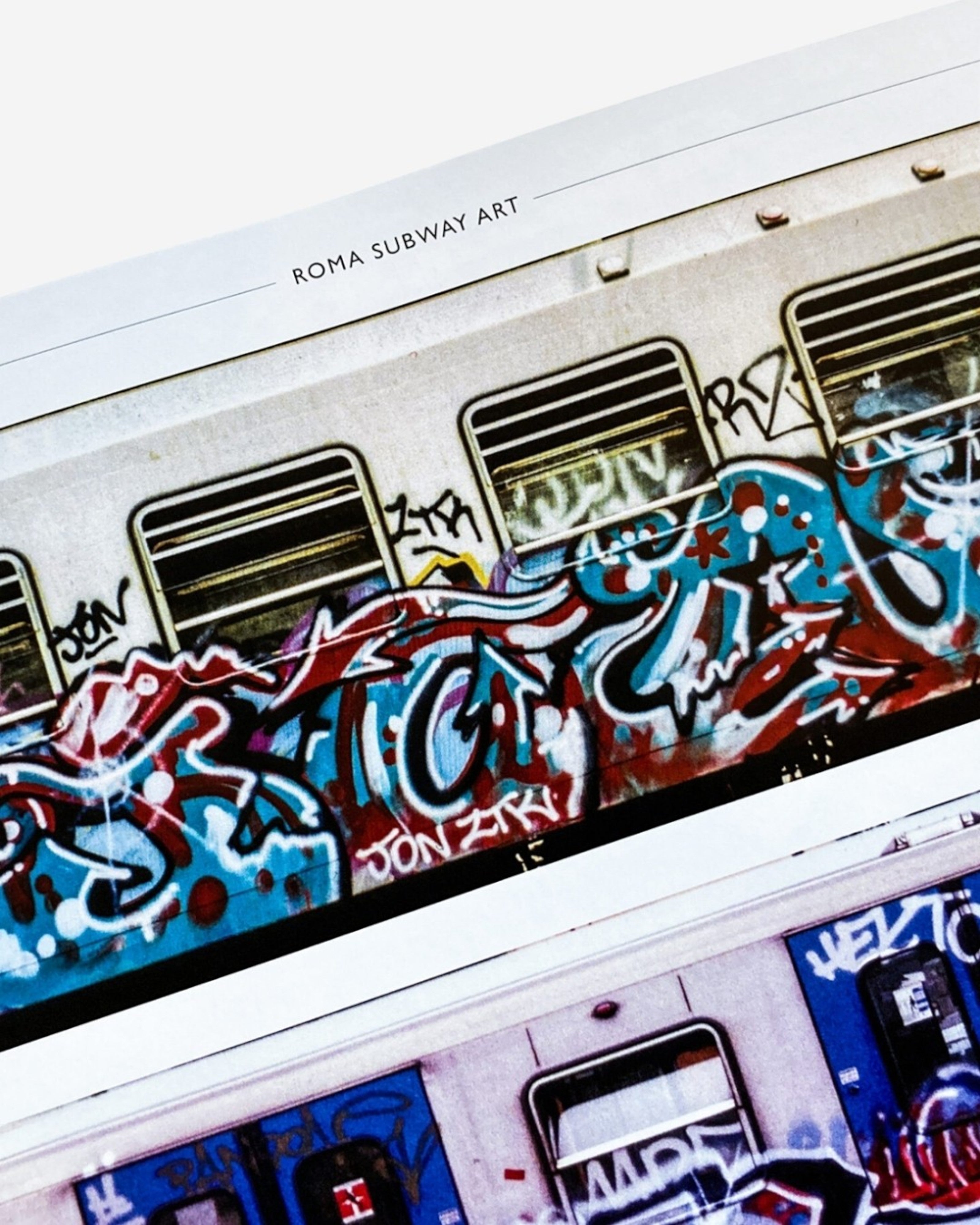 Astrofat Roma Subway Art hardcover book featuring colorful graffiti on subway trains in Rome