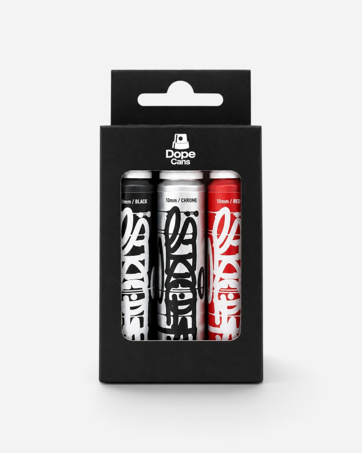 Astrofat Sicoer x Dope Dripper limited edition set featuring three 5mm tagging markers in black, chrome, and red ink.
