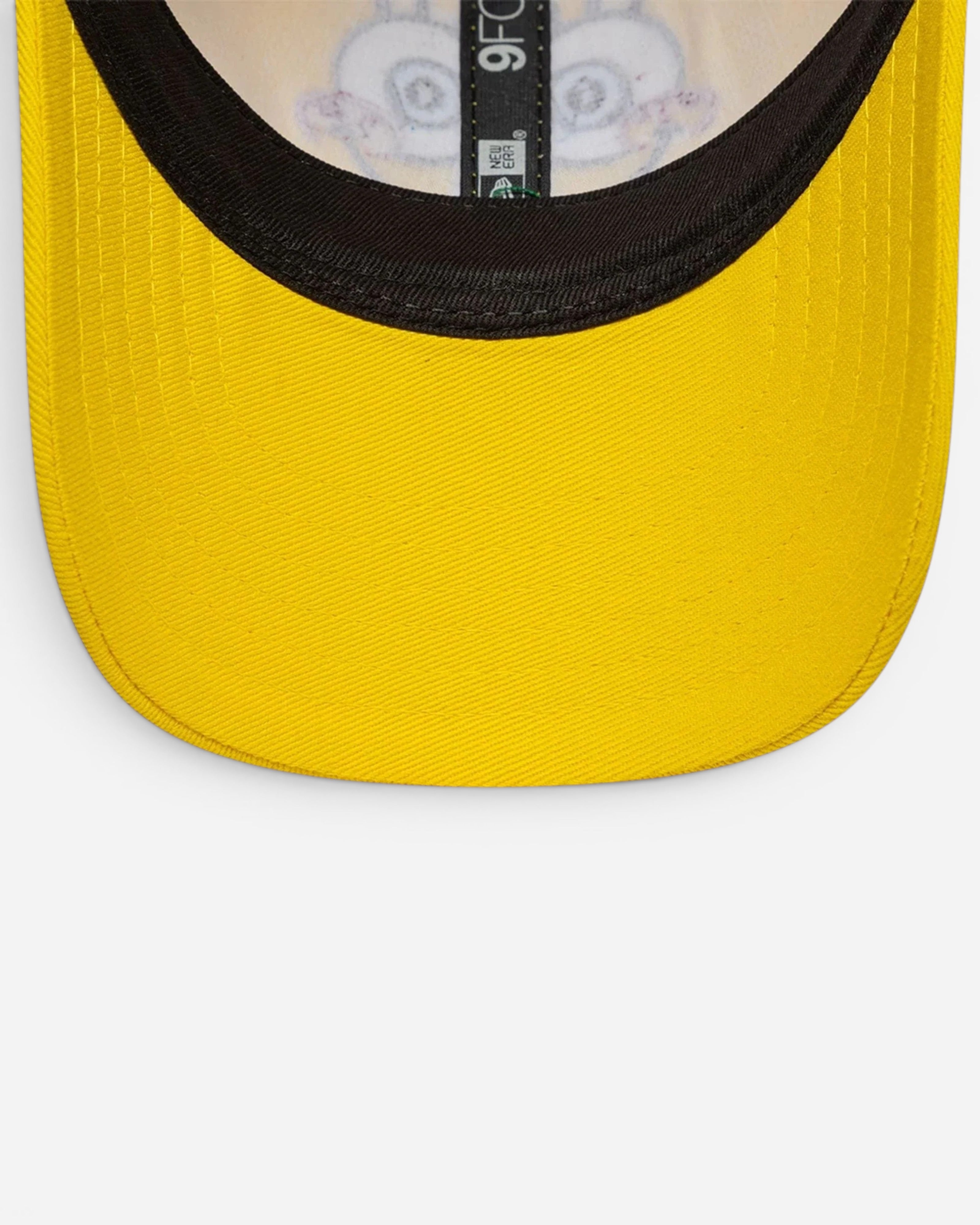 Astrofat toddler yellow cotton cap with Spongebob face graphic and adjustable velcro closure.