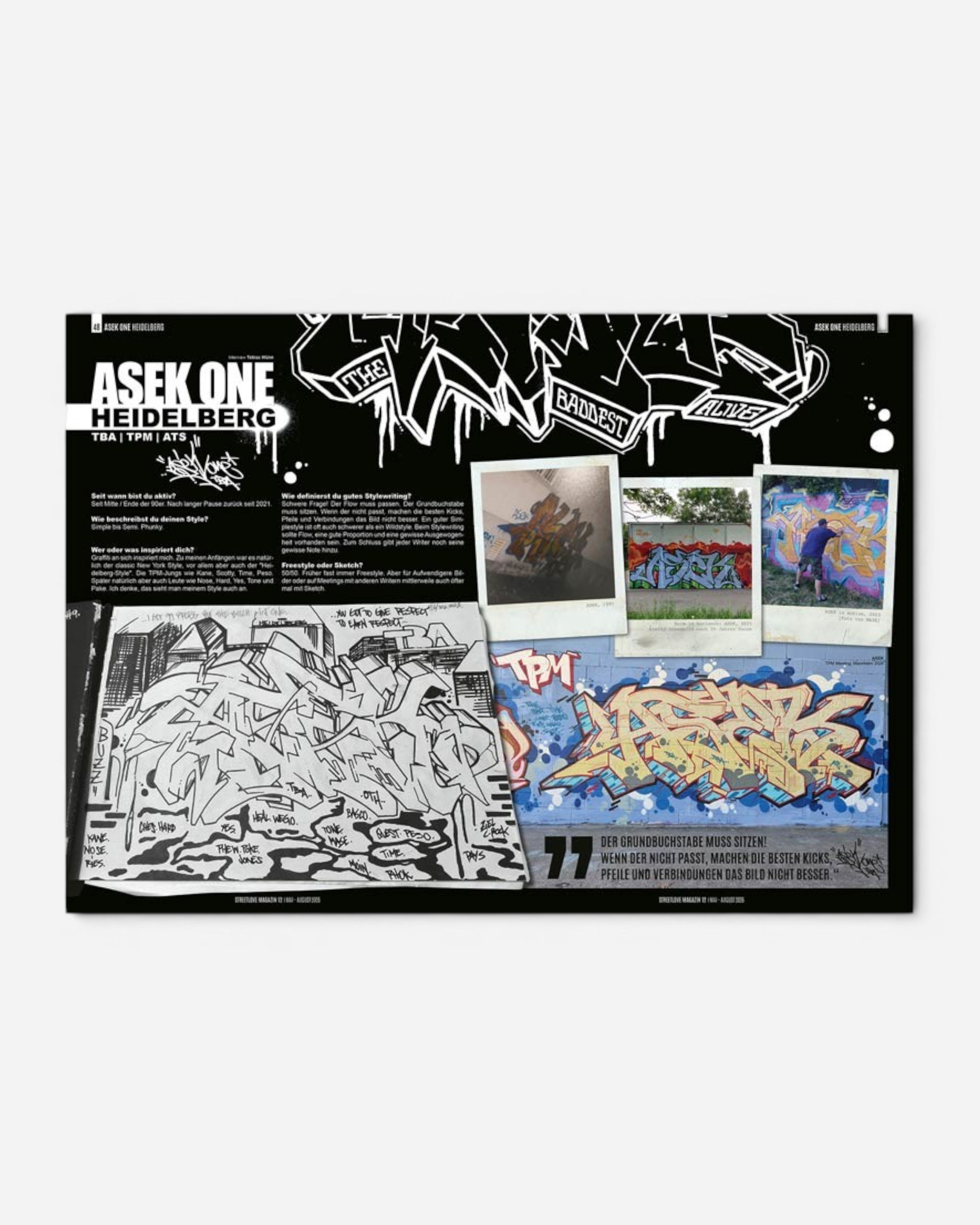 Streetlove Magazine Issue 12 featuring graffiti art, interviews, and stylewriting. Includes Asek One Heidelberg.