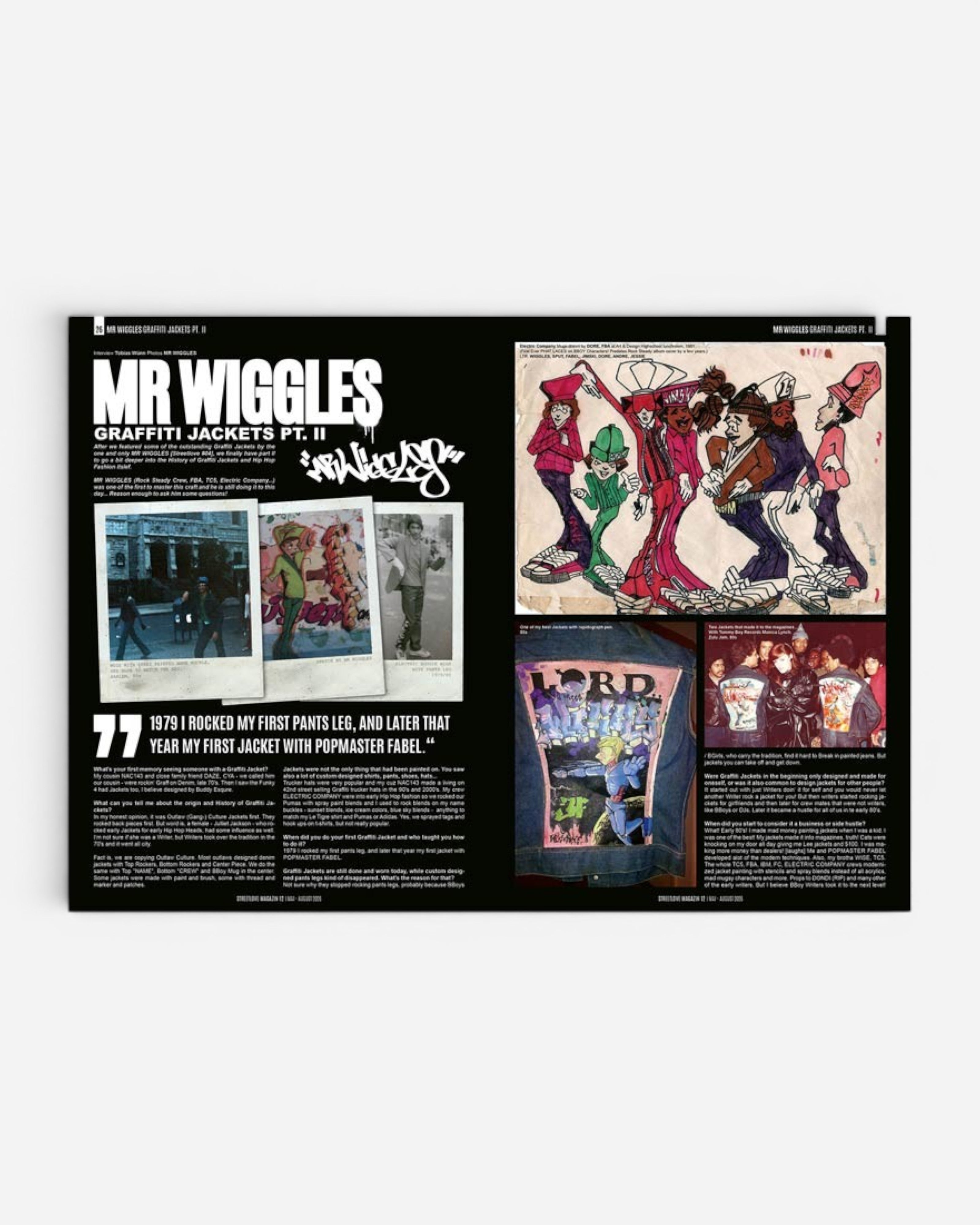 Streetlove Magazine Issue 12 featuring Mr. Wiggles Graffiti Jackets, interviews, and stylewriting. Includes English and German text.