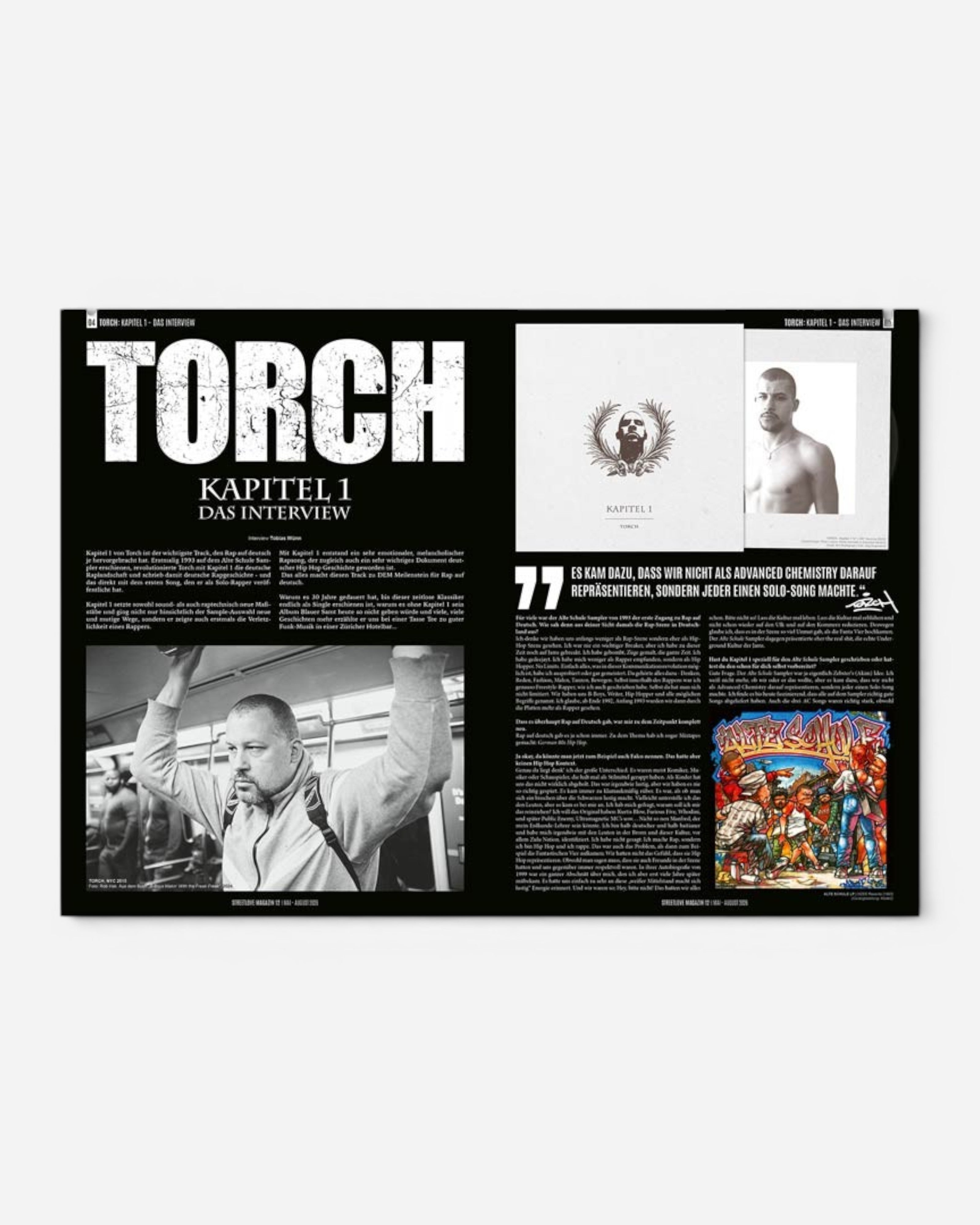 Streetlove Magazine Issue 12 featuring an interview with Torch, stylewriting, and interviews with Mr Wiggles, Dj Crypt, and Black Tiger. Includes English and German text.