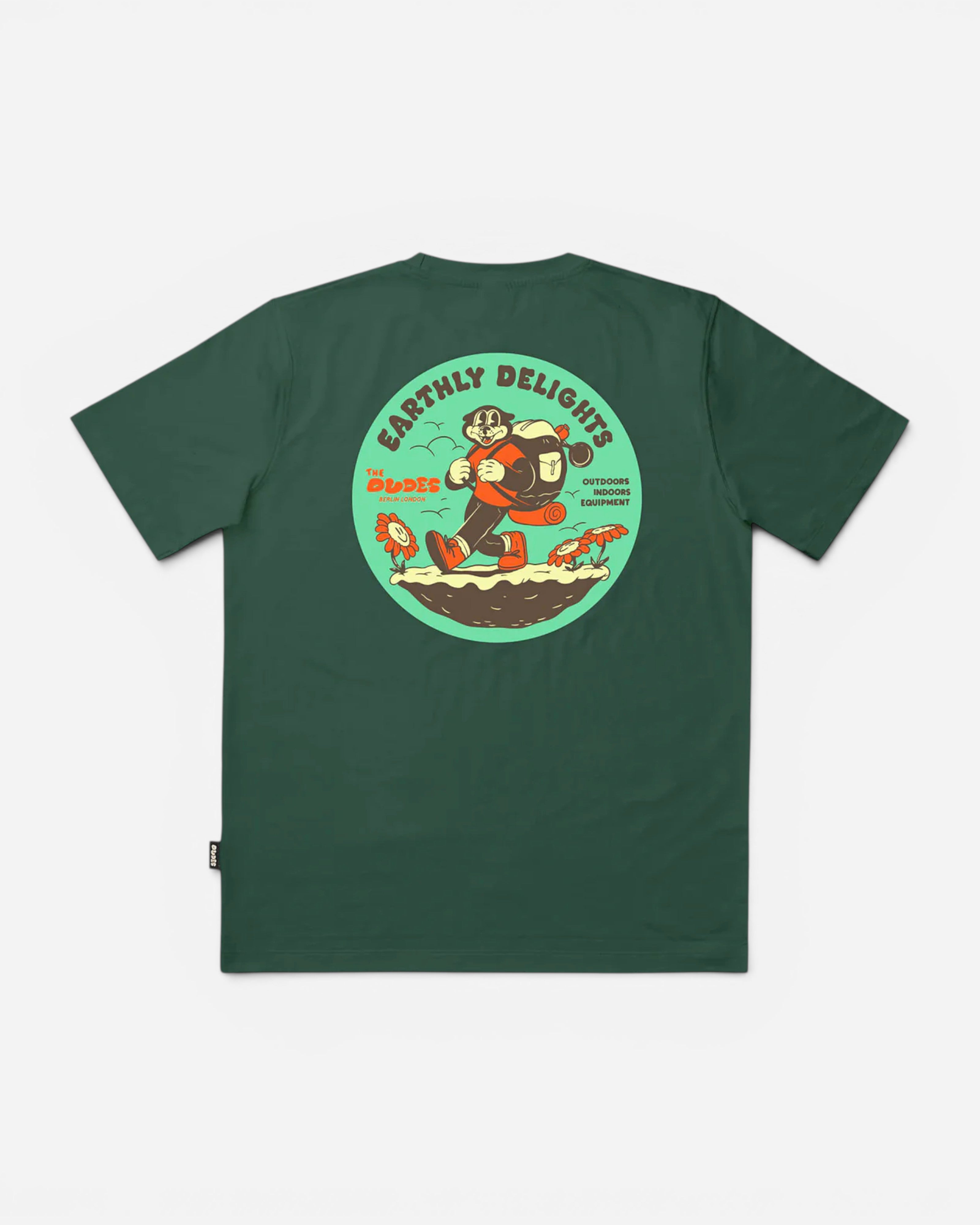 Astrofat The Dudes bottle green 100% organic cotton t-shirt with