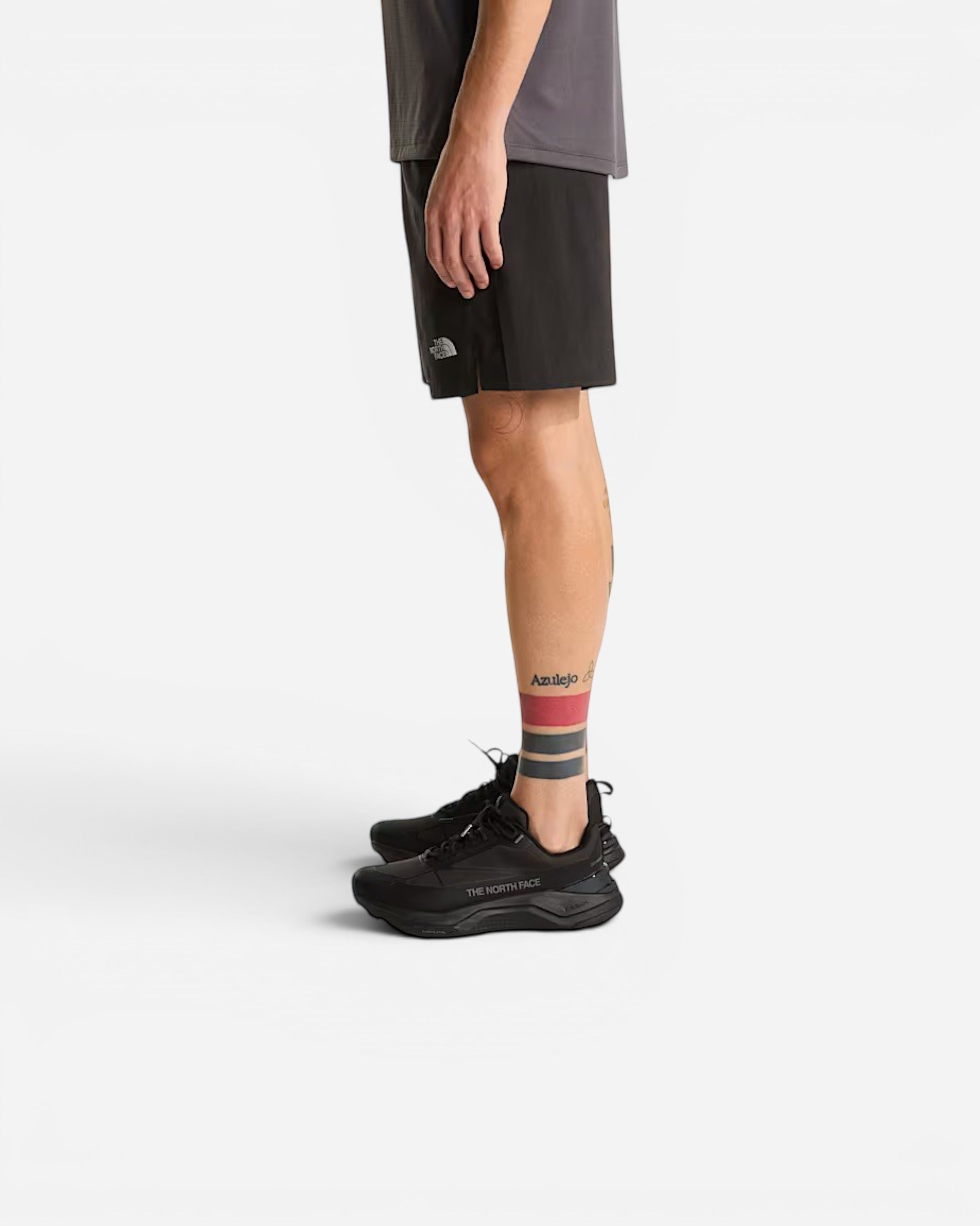 Astrofat The North Face black athletic shorts with FlashDry moisture-wicking fabric and side zipper pocket