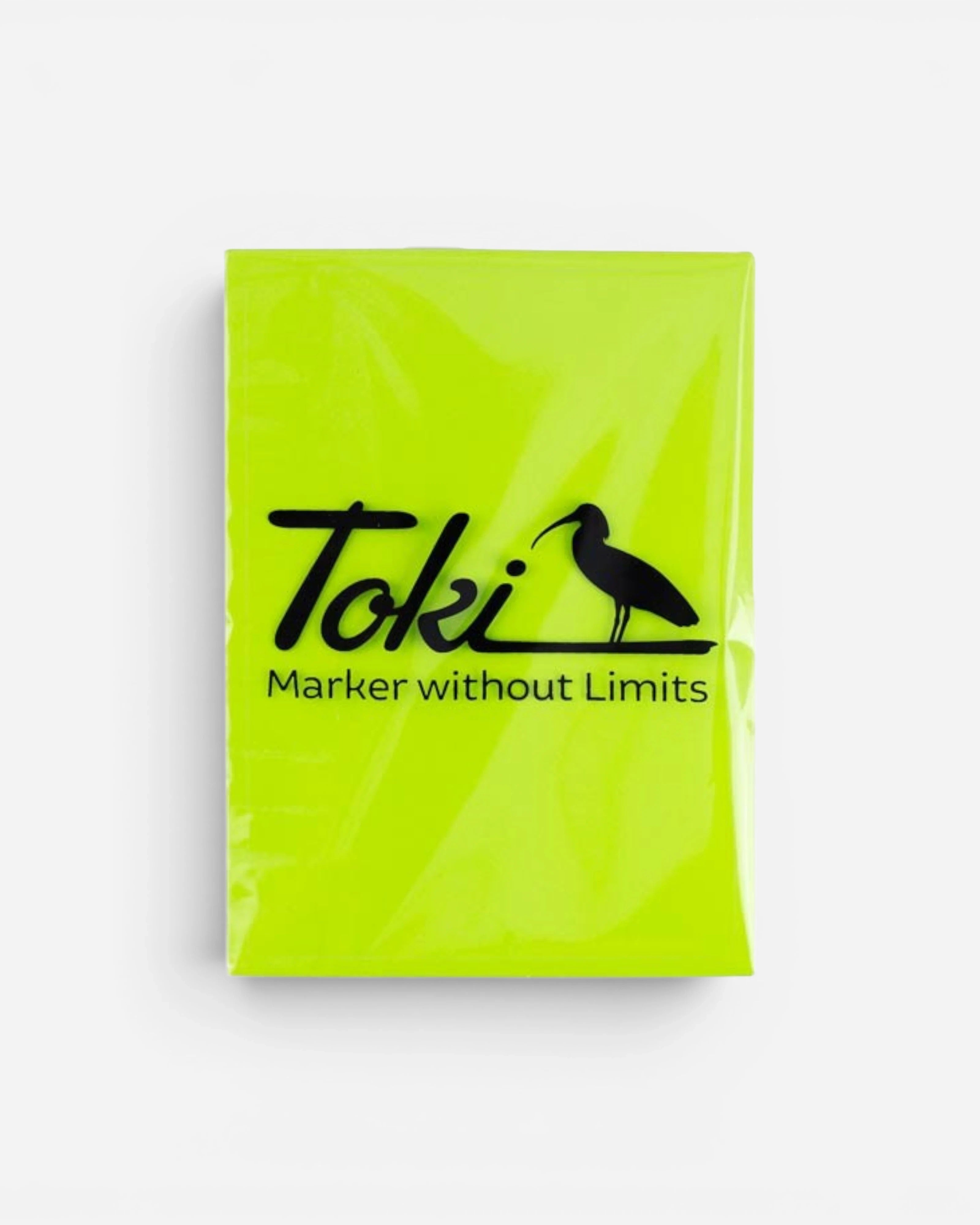 Astrofat Toki Cracker Eggshell stickers in neon yellow. Pack of 50 stickers.