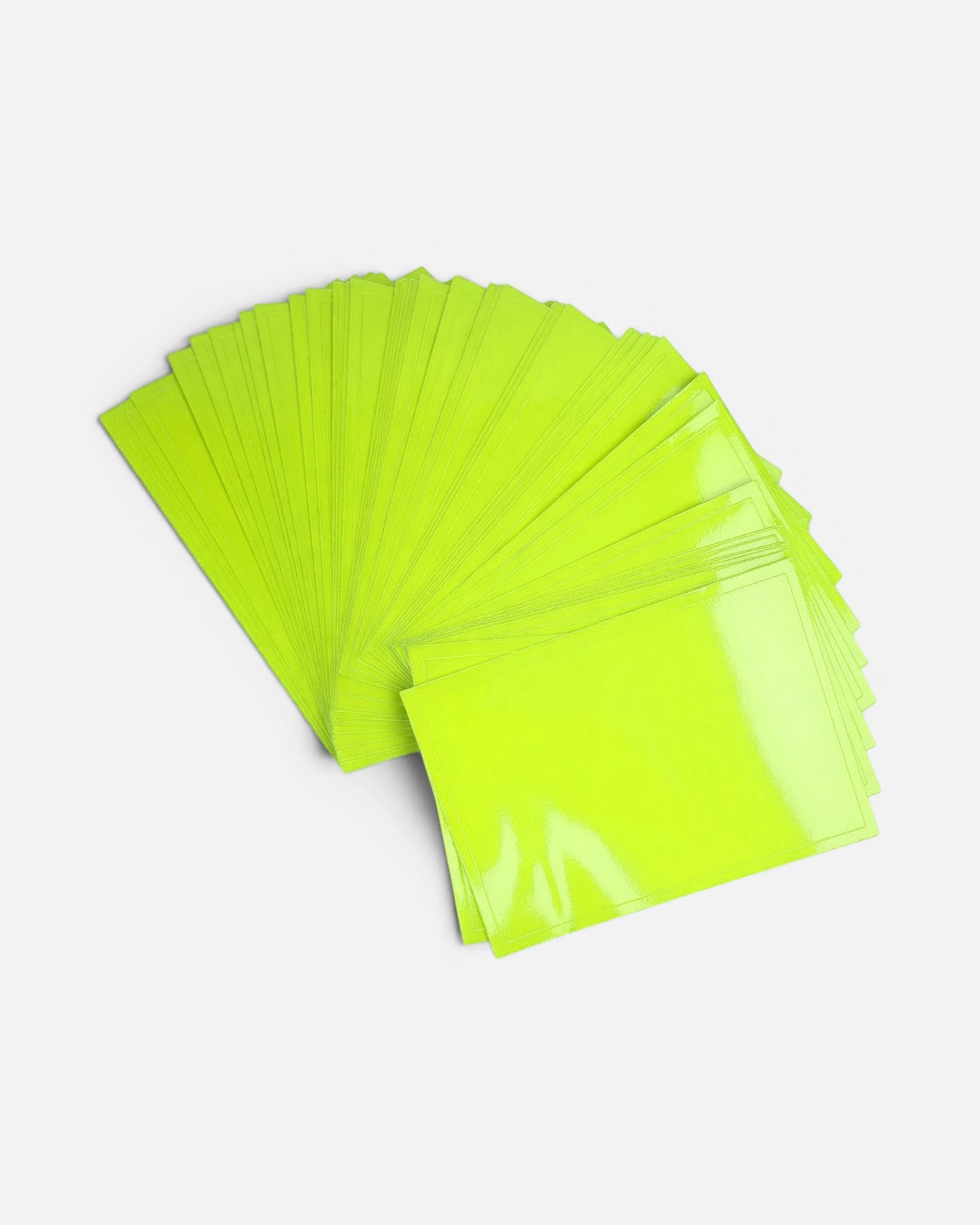 Astrofat Toki Cracker Eggshell stickers in neon yellow. Pack of 50 stickers, 11x8cm each, designed to shatter when removed.