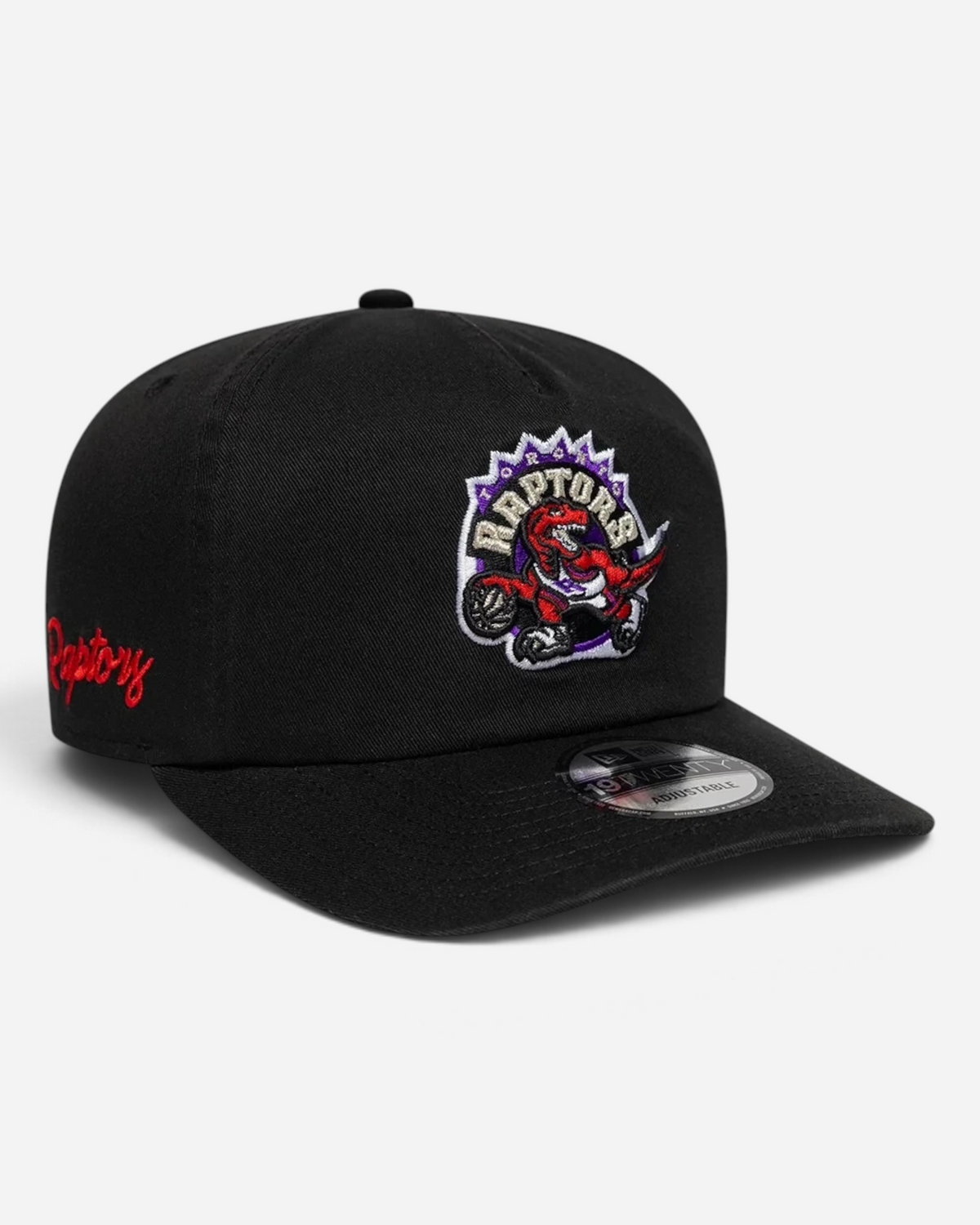 Astrofat 19TWENTY Toronto Raptors black adjustable snapback cap with embroidered team logo and curved visor