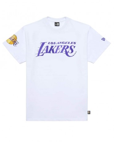 NEW ERA NBA Washed Pack Los Angeles Lakers Wordmark T-Shirt White