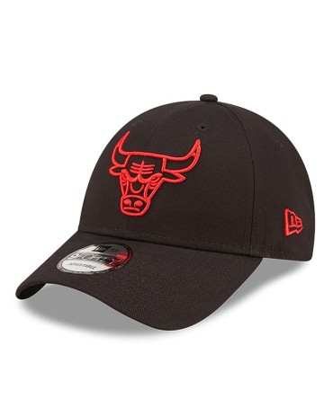 NEW ERA 9FORTY Chicago Bulls Neon Red Outline