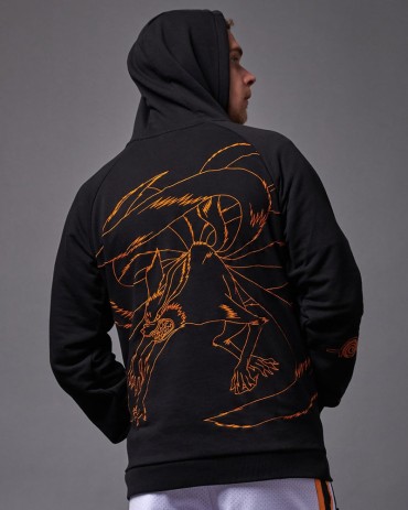 DOLLY NOIRE x NARUTO - Kyuubi Embroidery Hoodie Black
