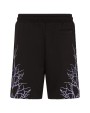 PHOBIA Purple Lightning Embroidery Black Shorts