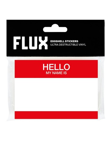 FLUX Eggshell Sticker 50pz Hello My Name Is Red