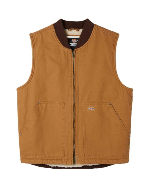 DICKIES Duck Canvas Vest Stone Washed Brown