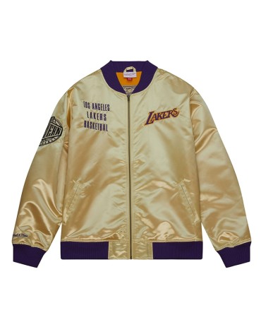 MITCHELL &amp; NESS NBA Team OG 2.0 Lightweight Satin Jacket Vintage Logo Lakers