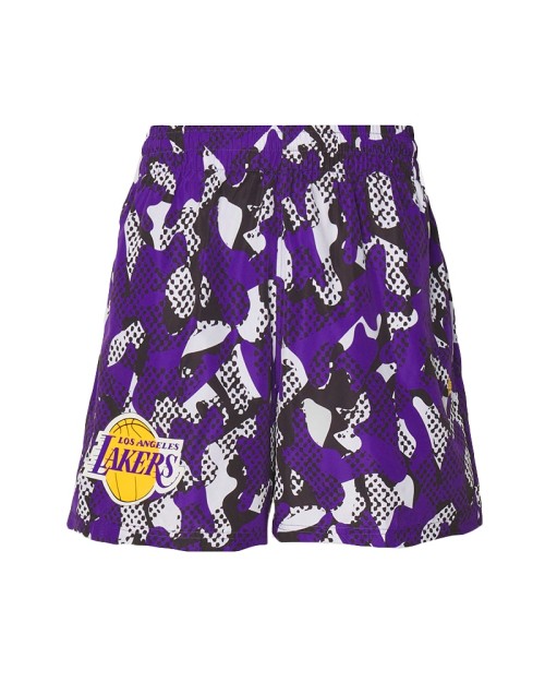 NEW ERA NBA LA Lakers Shorts All Over Print Viola