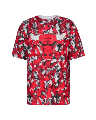 NEW ERA NBA Chicago Bulls T-Shirt Oversize All Over Print Mesh Red