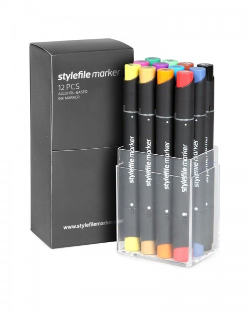 STYLEFILE Brush Marker Set A 12 Pz
