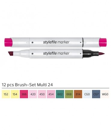 STYLEFILE Brush Marker Set 12 Pz Multi 24