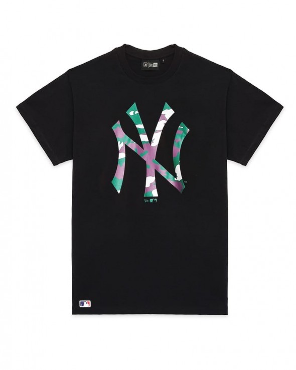 NEW ERA MLB New York Yankees Camo Logo Black Tee