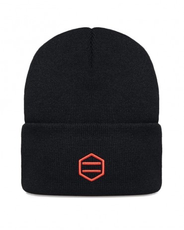 DOLLY NOIRE Black and Red Hexagon Beanie