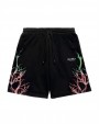 PHOBIA Red and Green Lightning Black Shorts