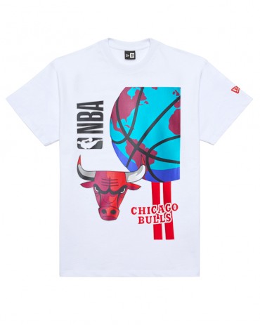 NEW ERA NBA Chicago Bulls Globe T-Shirt White